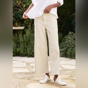 Frank & Eileen Wexford Linen Wide Leg Pants in Cement size 6 EUC